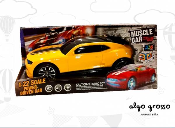 AUTO MUSCLE CAR SALVA OBSTACULOS CON LUZ Y SONIDO art.B-1332193