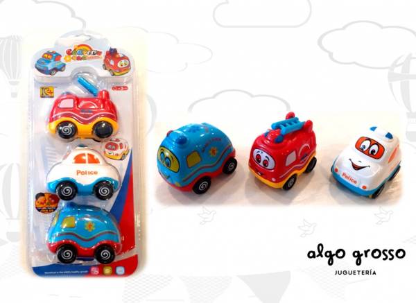 SET 3 AUTO A FRICCION CARTOON CAR art.NL2881-113