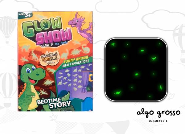 APLIQUES BRILLAN EN LA OSCURIDAD GLOW SHOW DINOS art.163406