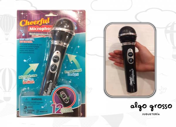 MICROFONO DE MANO LUZ Y SONIDO CHEERFUL art.NL2020-42