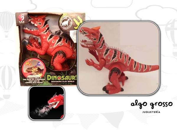 DINOSAURIO LANZA HUMO CON LUZ-SONIDO Y MOVIMIENTO art.KQX-15/6390