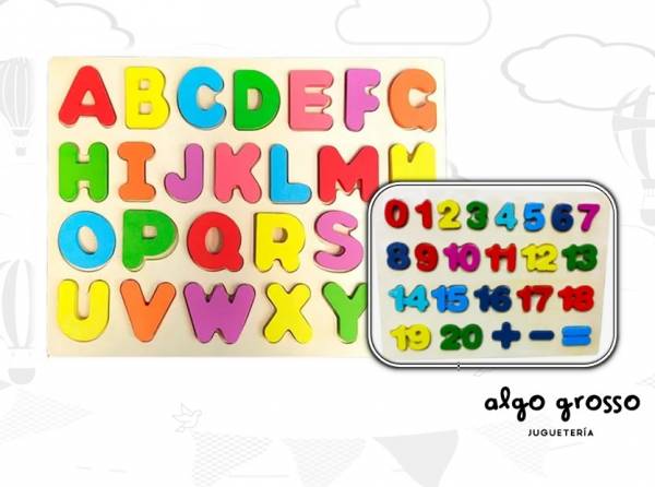 ENCASTRE MADERA SURTIDO LETRAS Y NUMEROS art.YQ00350/6268