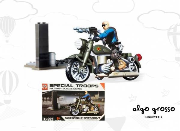 SPECIAL TROOPS SET DE SOLDADOS Y MOTO PARA ARMAR art.59780