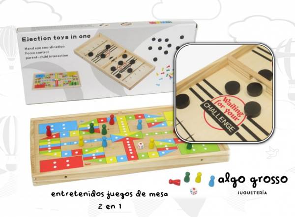 JUEGOS DE MESA DE MADERA 2 en 1  art.58100
