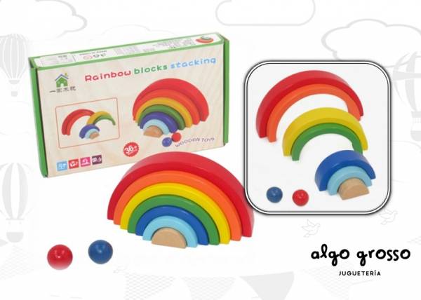 JUEGO ARCO IRIS DE MADERA APILABLE art.58350