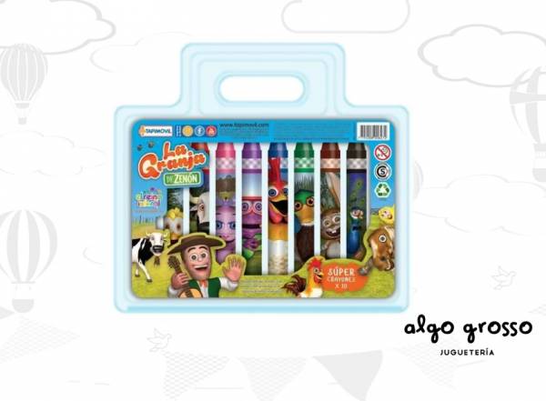 LA GRANJA DE ZENON SUPER CRAYONES 10 UNIDADES art.LCG00627