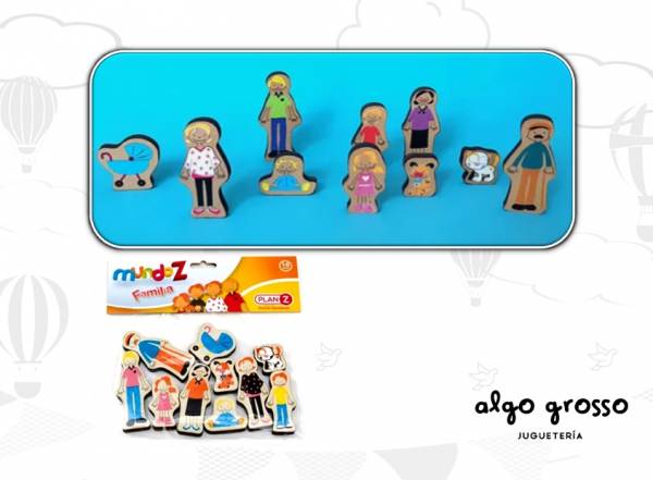 FAMILIA MUNDO Z FIGURAS DE MADERA 10 PIEZAS art.Z-FLIA