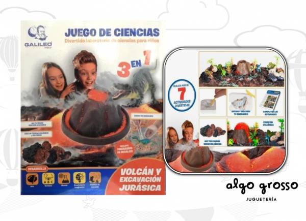 JUEGO DE CIENCIAS TERRENO JURASICO VOLCAN Y EXCAVACION art.JCV-001