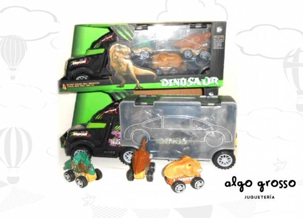 CAMION CON ACOPLADO +3 AUTOS DINOS art.A200179
