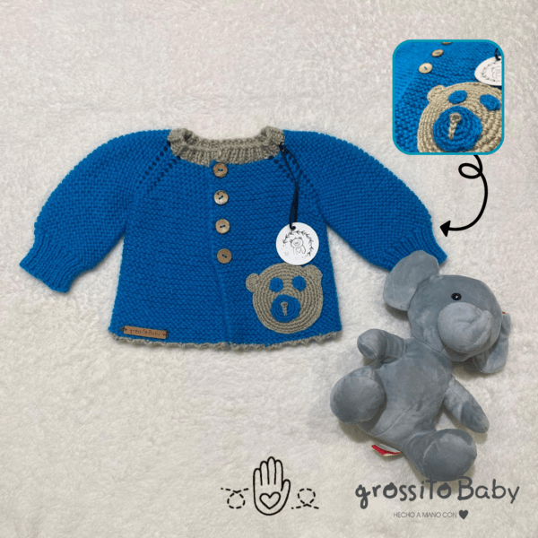 ABRIGO TEJIDO CON POMPON GROSSITO BABY art.1007