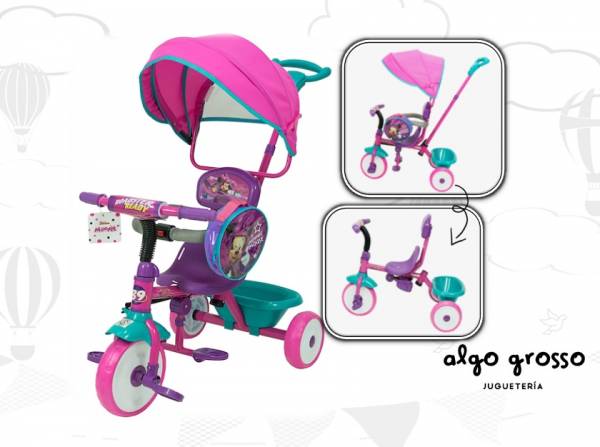 TRICICLO MINNIE CON CAPOTA DIRECCION Y MOCHILA art.XG-8803/1398