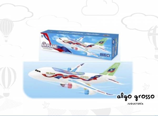 AVION DE 44CM CON MOVIMIENTO - LUZ Y SONIDO "AIR PLANE"  art.6537/C929