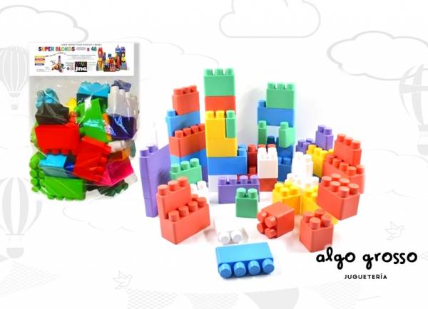 SUPER BLOKOS GRANDES BOLSA 48 PIEZAS +CALCOS art.12184