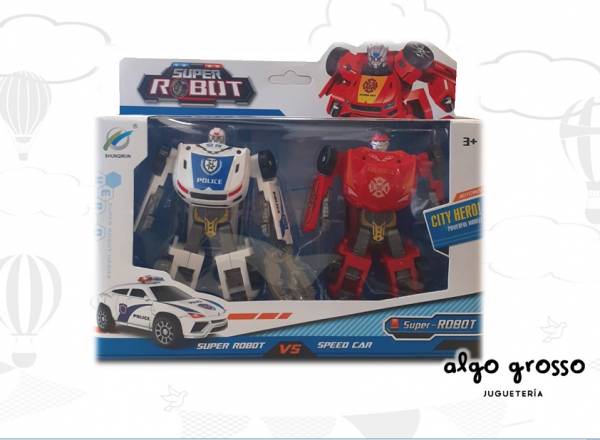 SUPER ROBOT TRANSFORMER X2 RESCATE Y POLICIA art.163151