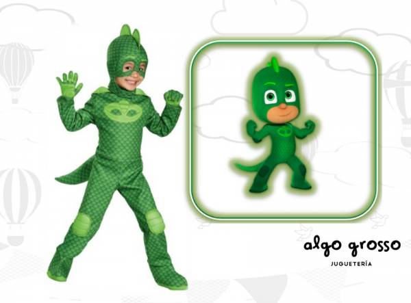 DISFRAZ PJ MASK GEKKO - VERDE TALLE 2 art.CAD1348