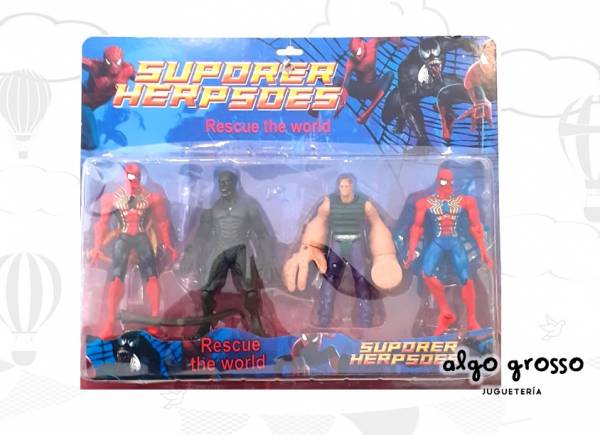 SPIDERMAN 4 FIGURAS DE 15CM ALTERNATIVO art.17055A