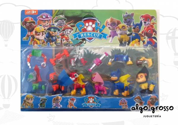 PAW PATROL 6 FIGURAS CON CAPA + ACCESORIOS - ALTERNATIVO