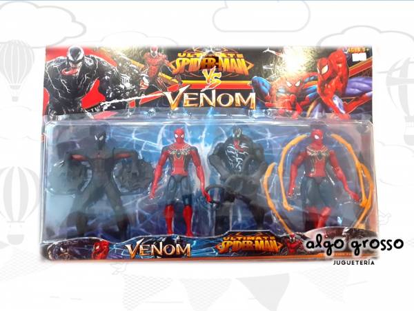 SPIDERMAN VS VENOM SET DE 4 FIGURAS- ALTERNATIVO art.3298