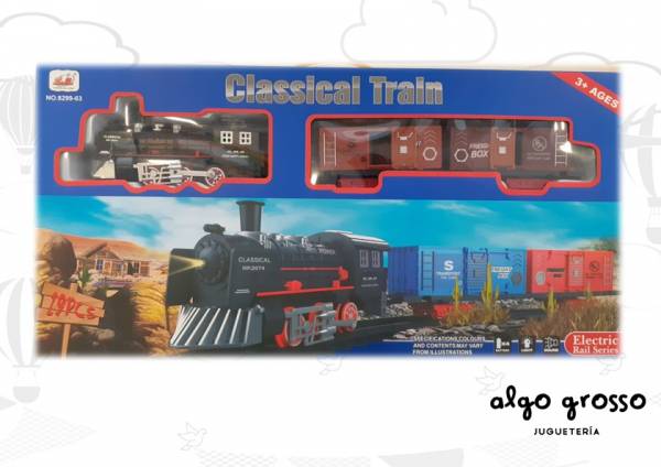 TREN CON PISTA - LUZ Y SONIDO CLASSICAL TRAIN 19 PIEZAS art.51396