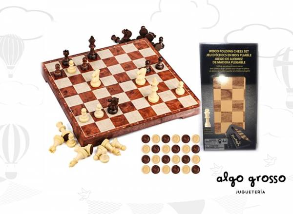 AJEDREZ MADERA TABLERO ESTUCHE art.98367