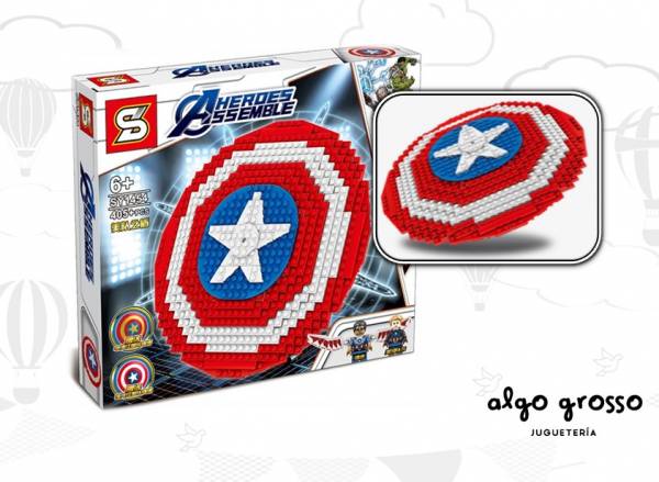 AVENGERS ESCUDO CAPITAN AMERICA BLOQUES SIMIL 405 PIEZAS art.SY1454