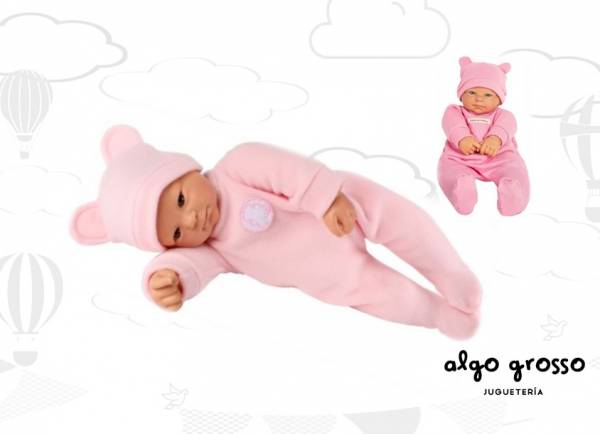 BEBE JOAQUI CON OSITO DE POLAR Y GORRO SOFT 45CM art.112A