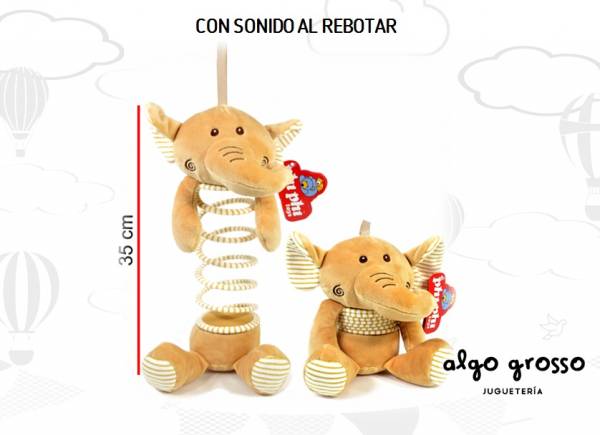 ANIMALITOS BEIGE CON RESORTE Y SONIDO art.2537