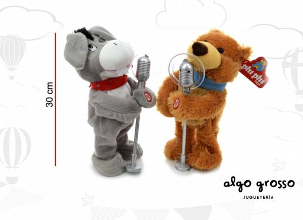 PELUCHE ANIMAL CANTANTE CON MOVIMIENTOS Y SONIDO art.1801
