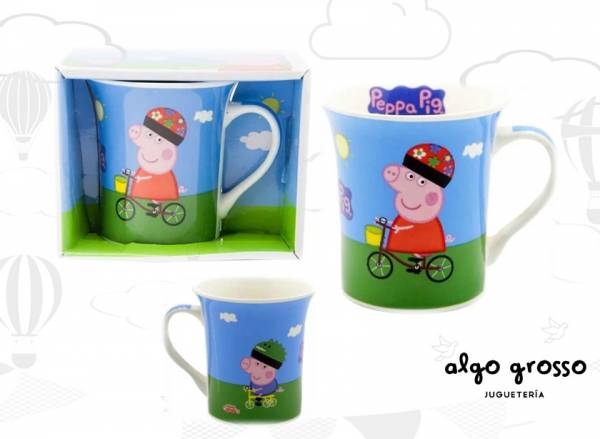 TAZA CERAMICA PEPPA PIG EN BICI art.PA059