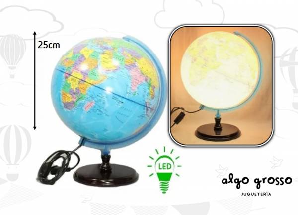 GLOBO TERRAQUEO POLITICO BASE MADERA 25CM art.259-LW