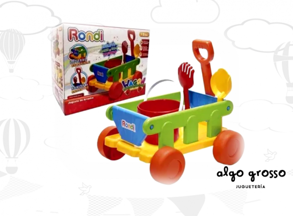 RONDI WAGON CARRO MANIJA REBATIBLE CON PALA + RASTRILLO art.3097