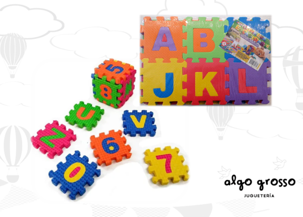 GOMA EVA ENCASTRABLE LETRAS - NUMEROS EN 36 MOSAICOS art.FDCB208