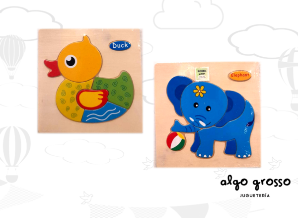 PUZZLE ENCASTRE MADERA SURTIDOS 15X15CM art.7816