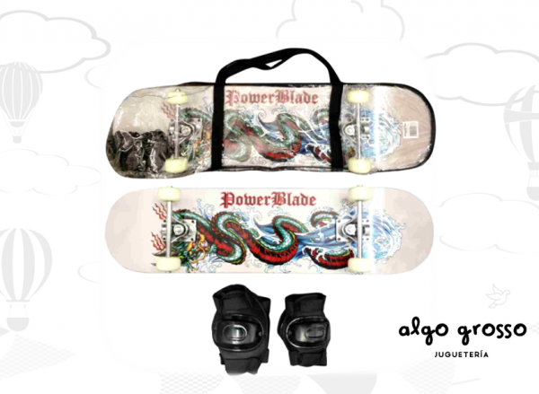 SKATE + PROTECCIONES Y BOLSO GRAND GOPHER art.005B