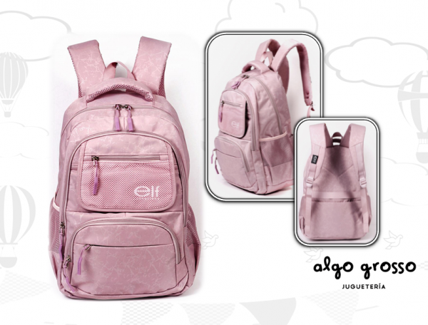 ELF MOCHILA ESPALDA 2 CIERRES + BOLSILLOS art.13064B