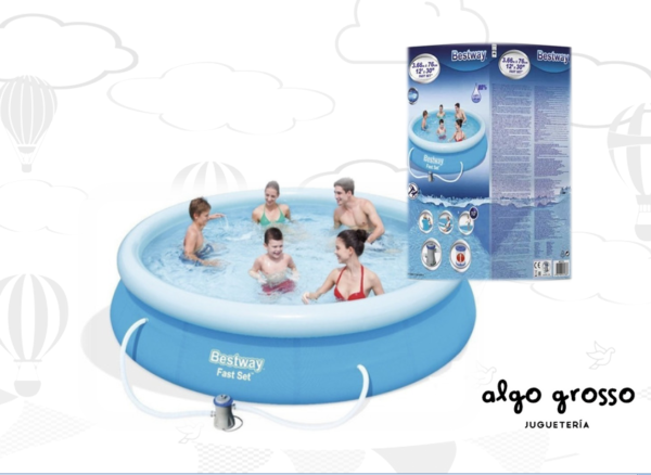 BESTWAY PILETA ARO INFLABLE + BOMBA Y FILTRO 3.66X76CM art.57274
