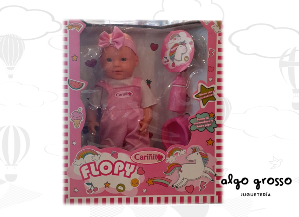 FLOPPY BEBOTE + MAMADERA Y PELELA 38CM art.566