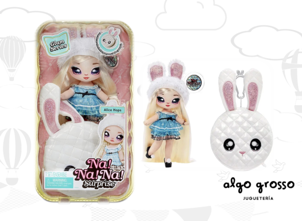 NA-NA-NA SURPRISE SERIE GLAM ALICE HOPS MUÑECA TELA + BOLSO art.118022
