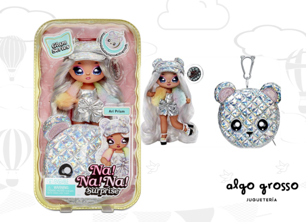 NA-NA-NA SURPRISE SERIE GLAM ARI PRISM MUÑECA TELA +BOLSO art.118022