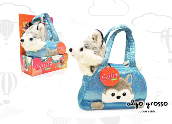 PELUCHE PERRO SIBERIANO + CARTERA CUTIE 23CM art.IKPELU03