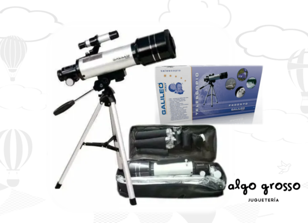 TELESCOPIO +TRIPODE REFRACTOR BOLSO Y TUBO BUSCADOR 300X art.F400X70
