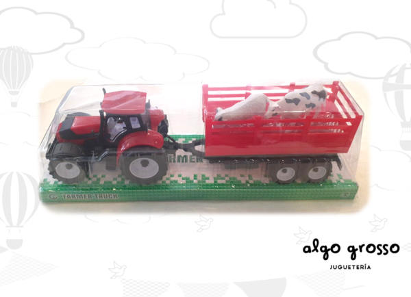 TRACTOR CON TRAILER Y 2 ANIMALES art.9978-2A