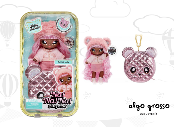 NA-NA-NA SURPRISE SERIE GLAM CALI GRIZZLY MUÑECA TELA + BOLSO art.118022