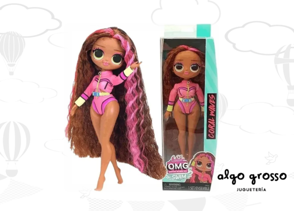 L.O.L. MUÑECA OMG SWIM 25CM CORAL WAVES art.985433//985426