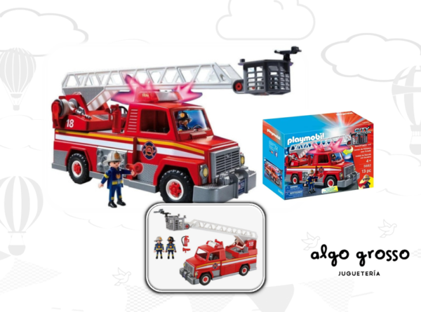 PLAYMOBIL CAMION BOMBERO CON ESCALERA - LUZ Y SONIDO art.5682