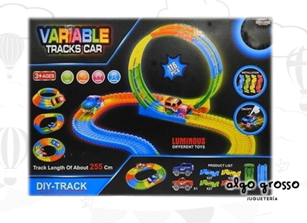 PISTA MAGIC TRACK VARIABLE LUMINOSA 116 PIEZAS art.163688/11330