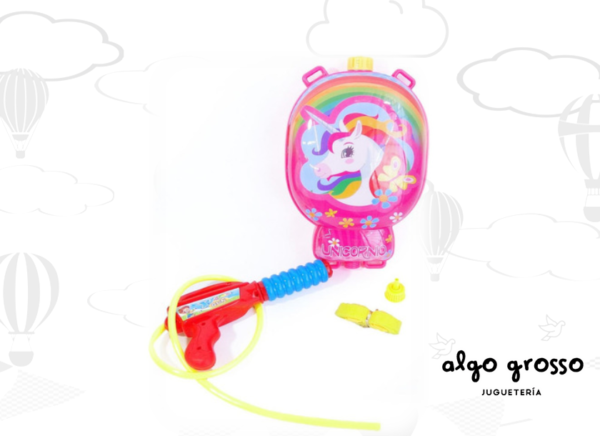 MOCHILA LANZA AGUA UNICORNIO 18X28CM art.8156