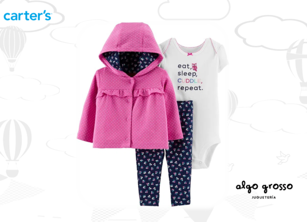 SET 3 PIEZAS TALLE 12M BODY, CAMPERA Y PANTALON FLORAL-LUBARES art.19619610