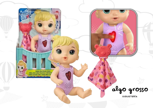 BABY ALIVE BEBE CORAZON FELIZ LUZ Y SONIDO art.E6946