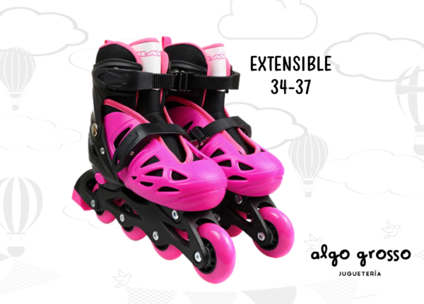 ROLLERS AJUSTABLES PINK RAVE 34-37 art.IK0097